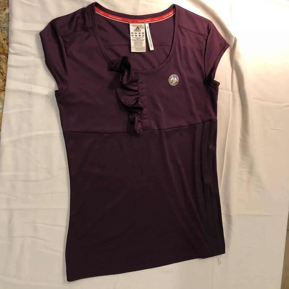 Purple Adidas Climalite Shirt: Roland Garros